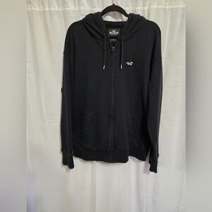 Hollister Black Zip Up Hoodie Men's XL EUC